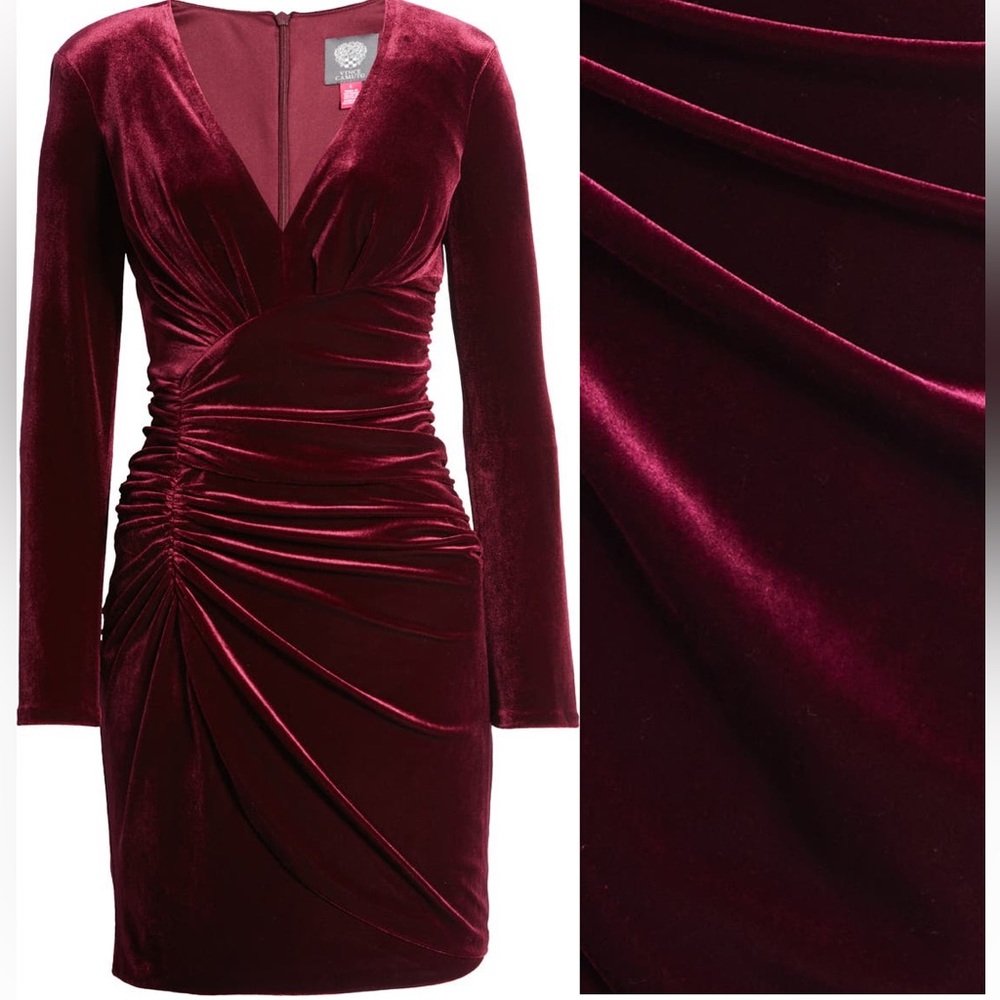 NWT SZ 8 Vince Camuto Long sleeve velvet cocktail dress
